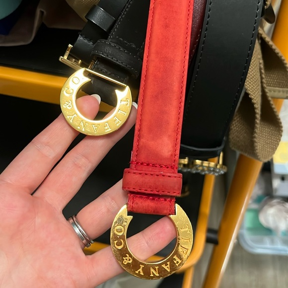 Tiffany & Co. Accessories - Tiffany & Co Suede RED Belt only